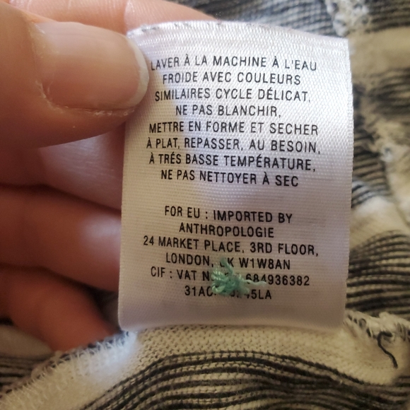 Anthropologie By 9-HI5 STCL Long Sleeve Back Tie Striped Top. - Picture 10 of 10